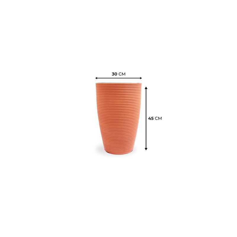 KIT DE 3 VASOS CONE RISCATO TERRACOTA - Vasap Design