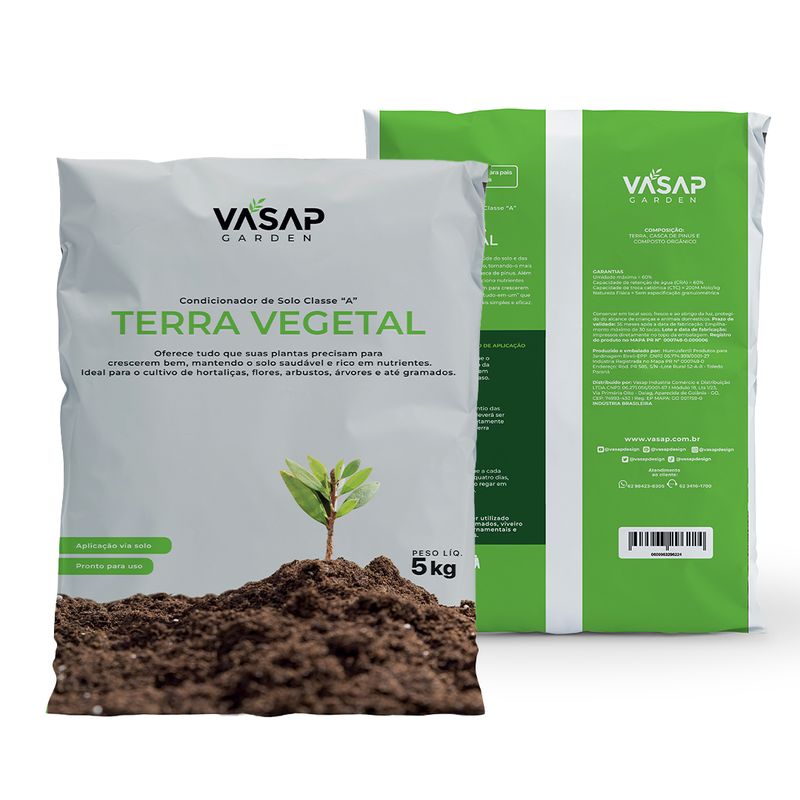 CONDICIONADOR DE SOLO CLASSE ''A'' TERRA VEGETAL 5KG - Vasap Design