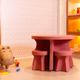 KIT DE 1 MESA BAIXA VERMELHO CEREJA E 4 BANCOS KIDS