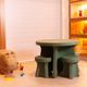 KIT DE 1 MESA BAIXA VERDE MENTA E 4 BANCOS KIDS