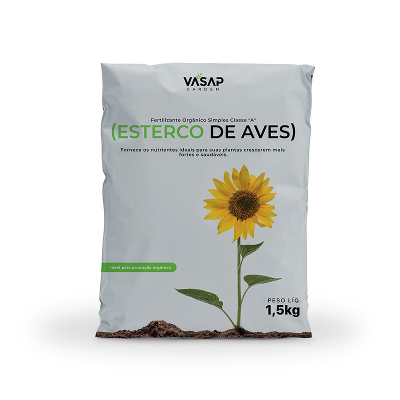 FERTILIZANTE ORGÂNICO SIMPLES ESTERCO DE AVES 1,5KG