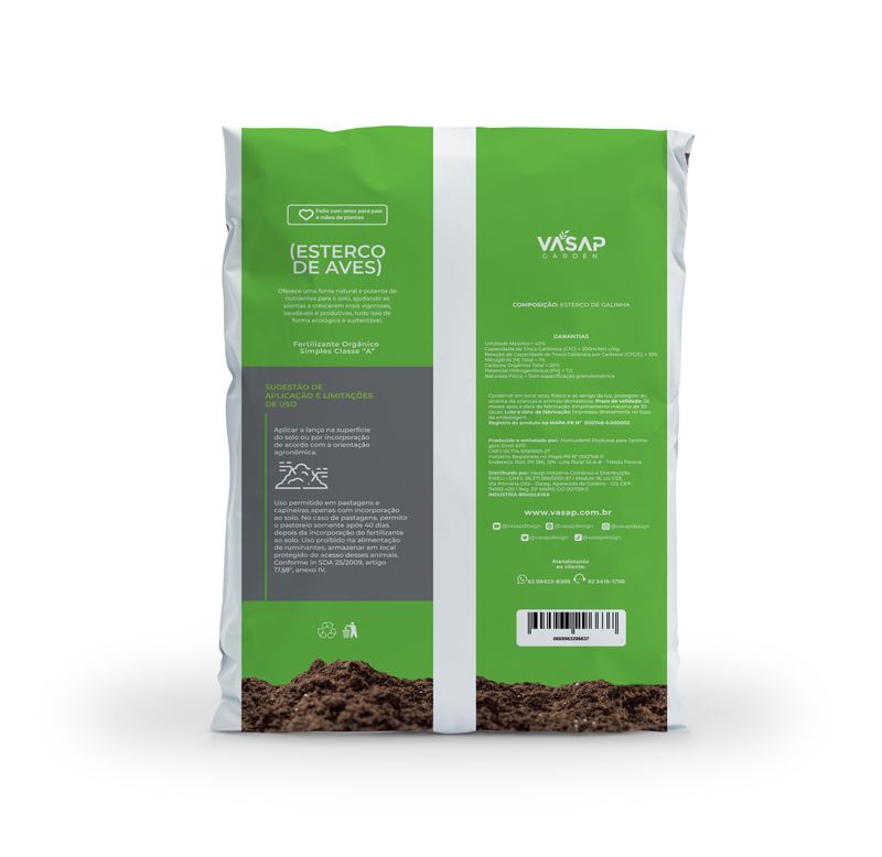 FERTILIZANTE ORGÂNICO SIMPLES ESTERCO DE AVES 1,5KG 4246