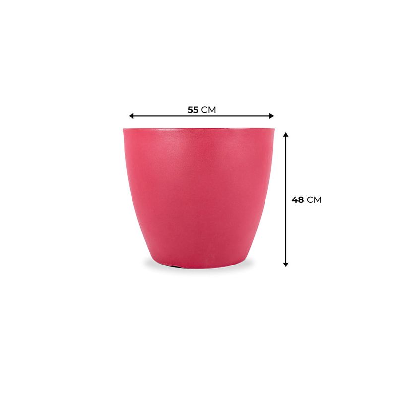 KIT DE 3 VASOS VIETNAMITA VERMELHOS COM PRATOS 2678