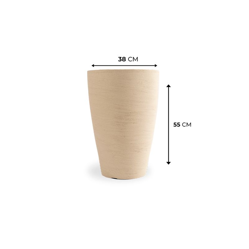 KIT DE 3 VASOS CONE GRAFIATO AREIA 4668