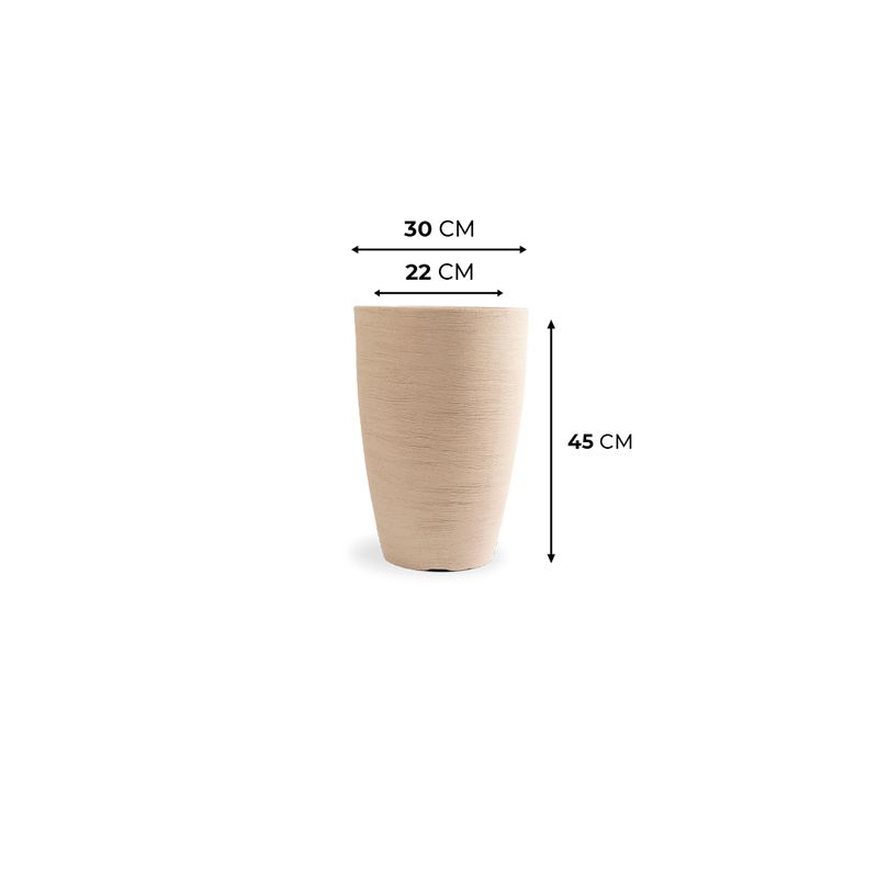 KIT DE 3 VASOS CONE GRAFIATO AREIA 4667