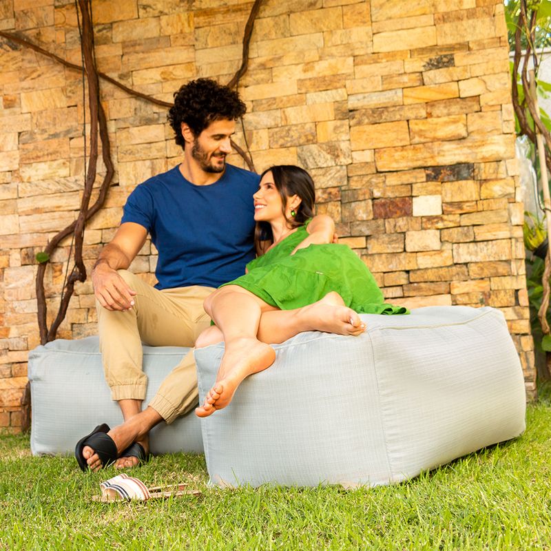 KIT DE 2 PUFFS DE APOIO CINZA