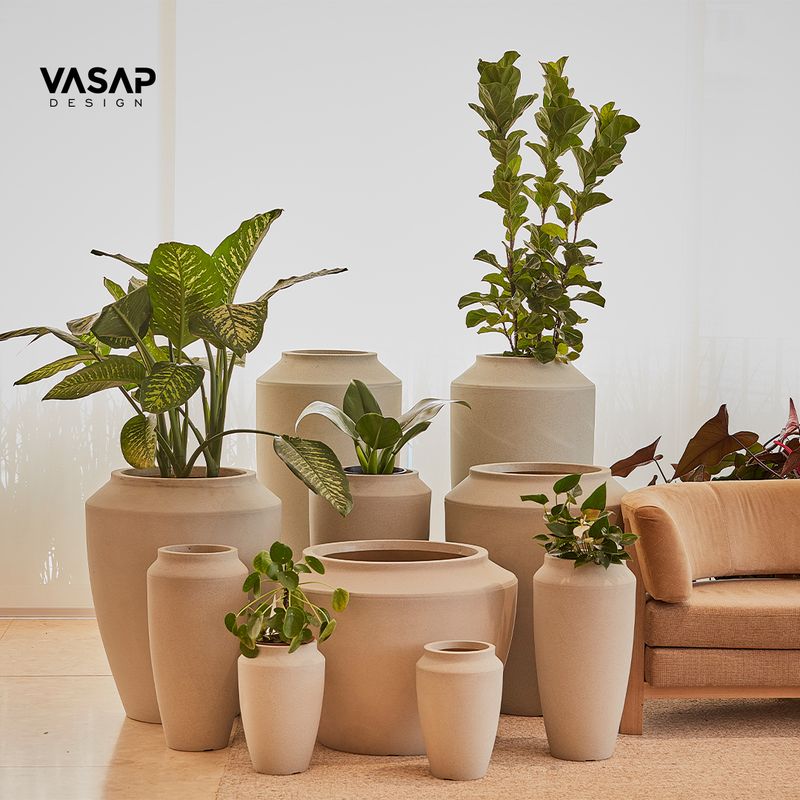 KIT DE 10 VASOS THAI BRANCO MÁRMORE