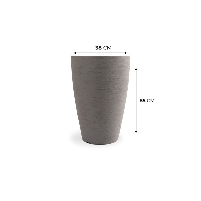 KIT DE 3 VASOS CONE GRAFIATO CINZA 4671