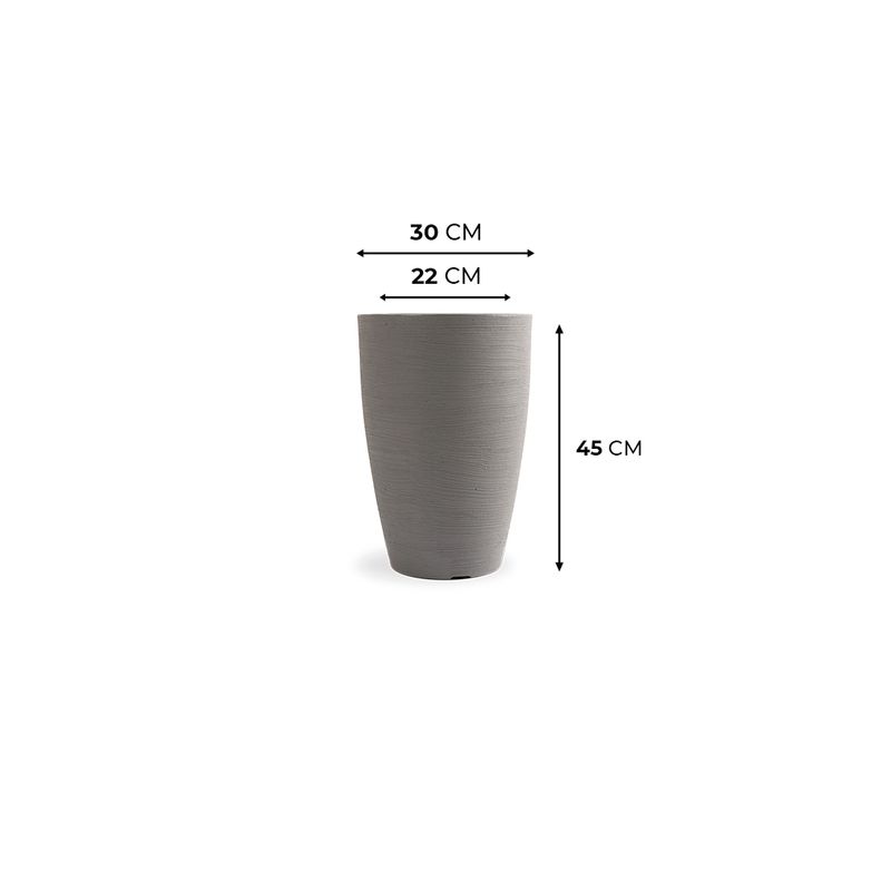 KIT DE 3 VASOS CONE GRAFIATO CINZA 4672