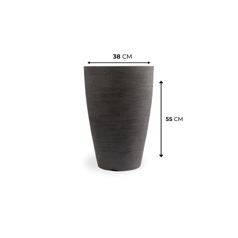 KIT DE 3 VASOS CONE GRAFIATO PRETO MÁRMORE 4677