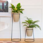 KIT DE 2 VASOS VIETNAMITA AREIA COM SUPORTES