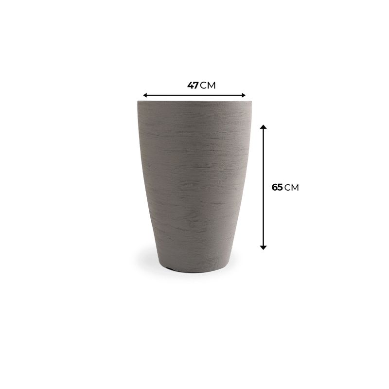 KIT DE 4 VASOS CONE GRAFIATO CINZA 5048
