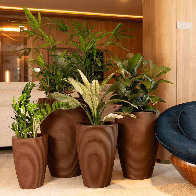 KIT DE 4 VASOS CONE RISCATO ARGILA