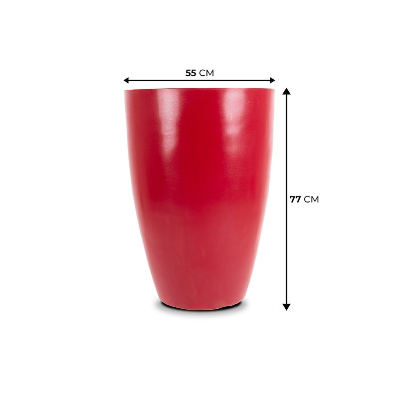 KIT DE 3 VASOS CONE LISO VERMELHO 2666