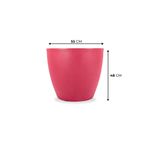 KIT DE 3 VASOS VIETNAMITA VERMELHOS COM PRATOS 2678