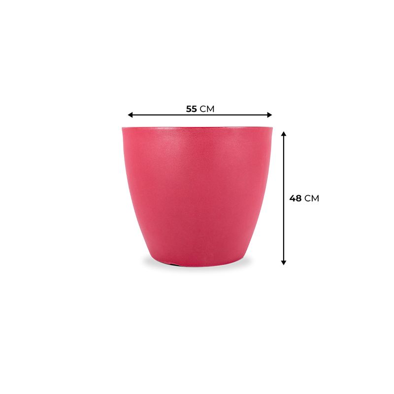 KIT DE 3 VASOS VIETNAMITA VERMELHOS COM PRATOS 2678