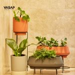 KIT DE 4 VASOS CUMBUCA CINZA E TERRACOTA