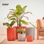 KIT DE 5 VASOS KARAJÁ TERRACOTA E CINZA