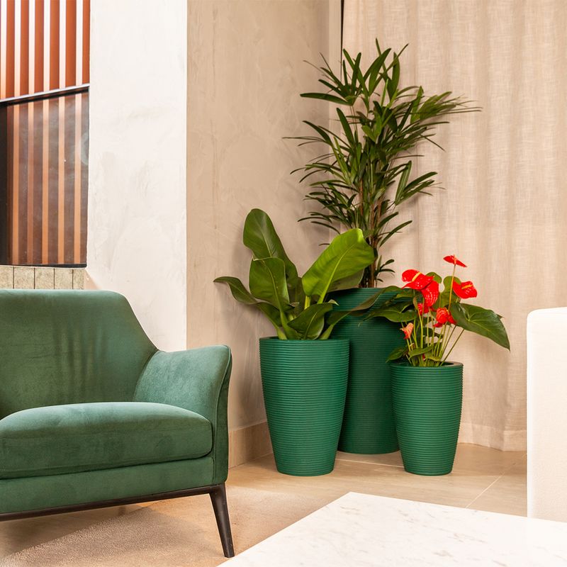 KIT DE 3 VASOS CONE RISCATO VERDE