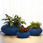 KIT DE 3 VASOS OVAL HANAZAKI AZUL MACAÚBA