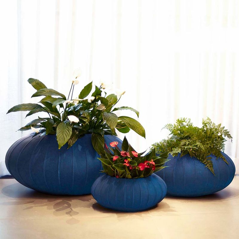 KIT DE 3 VASOS OVAL HANAZAKI AZUL MACAÚBA