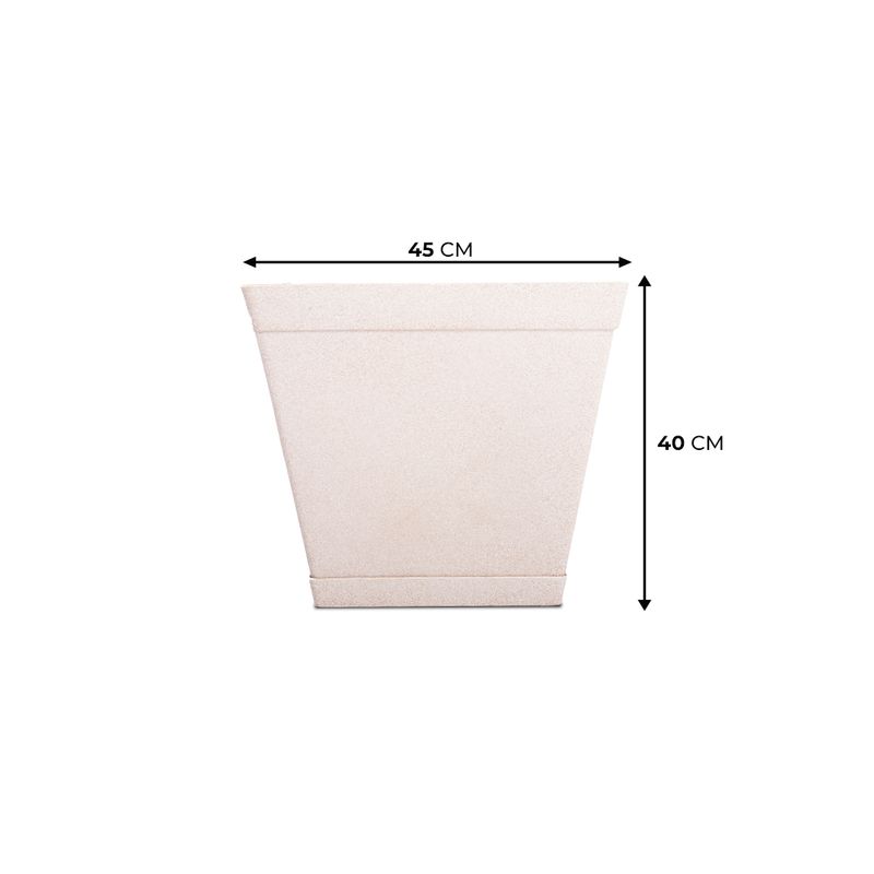 KIT DE 3 VASOS TRAPÉZIO BRANCO MÁRMORE 2620