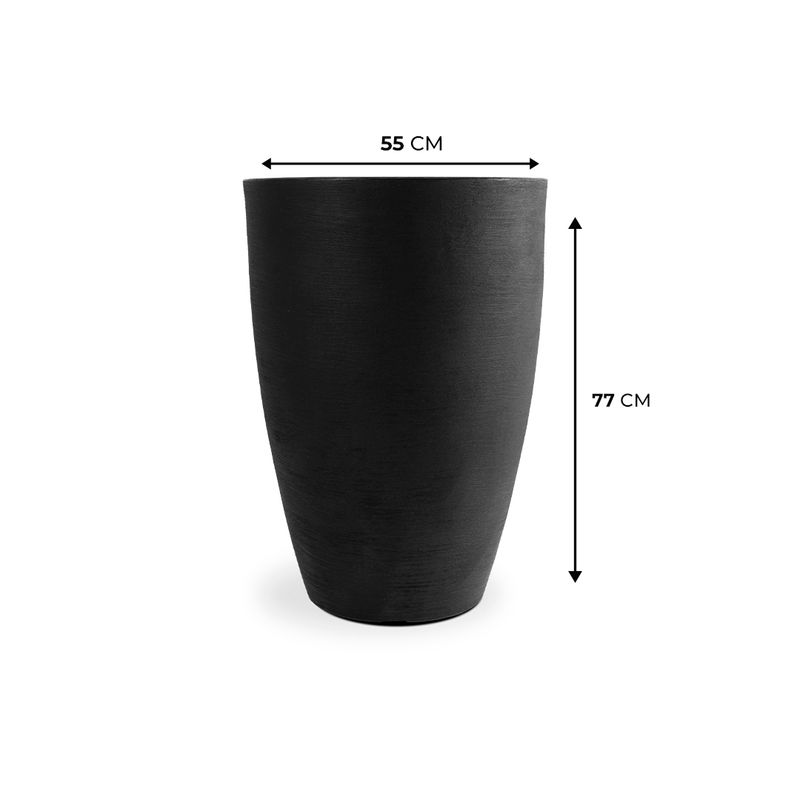 KIT DE 3 VASOS CONE GRAFIATO PRETO ABSOLUTO 4675