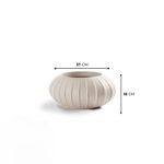 KIT DE 2 VASOS OVAL HANAZAKI BRANCO MÁRMORE COM SUPORTES 4686