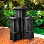 KIT DE 1 MESA BISTRÔ E 4 BANQUETAS PRETO ABSOLUTO