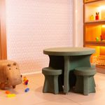KIT DE 1 MESA BAIXA VERDE MENTA E 4 BANCOS KIDS