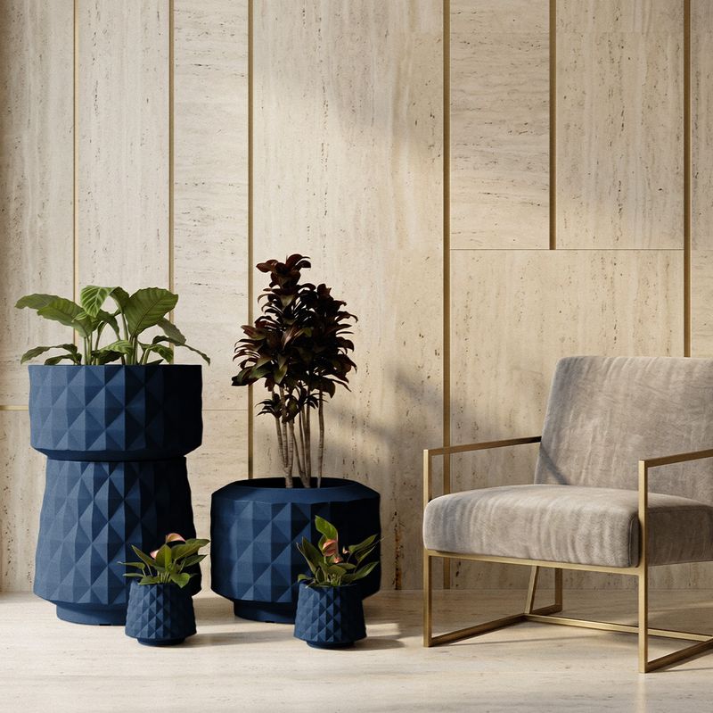 KIT DE 5 VASOS RECÔNCAVO AZUL MACAÚBA