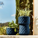 KIT DE 3 VASOS RECÔNCAVO AZUL MACAÚBA (30,38,46)