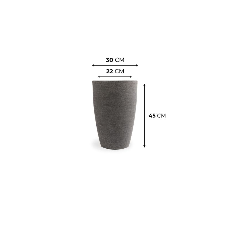 KIT DE 3 VASOS CONE GRAFIATO PRETO MÁRMORE 4678