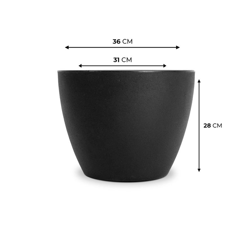 CONE BAIXO PRETO ABSOLUTO COM SUPORTE VENEZA MÉDIO 6510