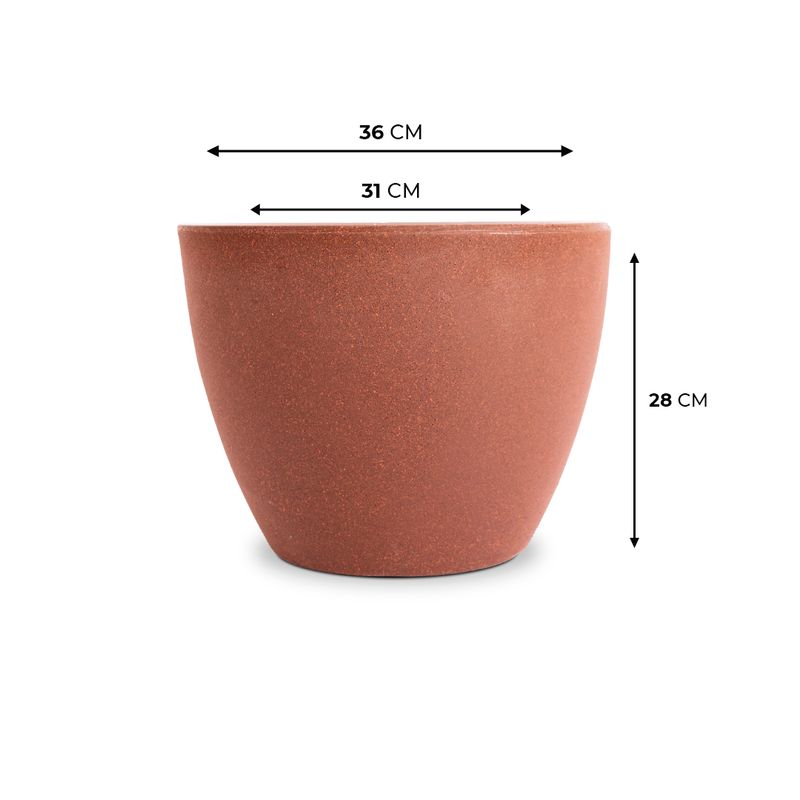 KIT DE 5 VASOS CONE BAIXO E VIETNAMITA ARGILA COM PRATOS 5814