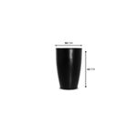 KIT DE 3 VASOS CONE LISO PRETO ABSOLUTO COM PRATOS 2605