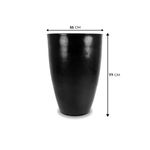 KIT DE 3 VASOS CONE LISO PRETO ABSOLUTO COM PRATOS 2604