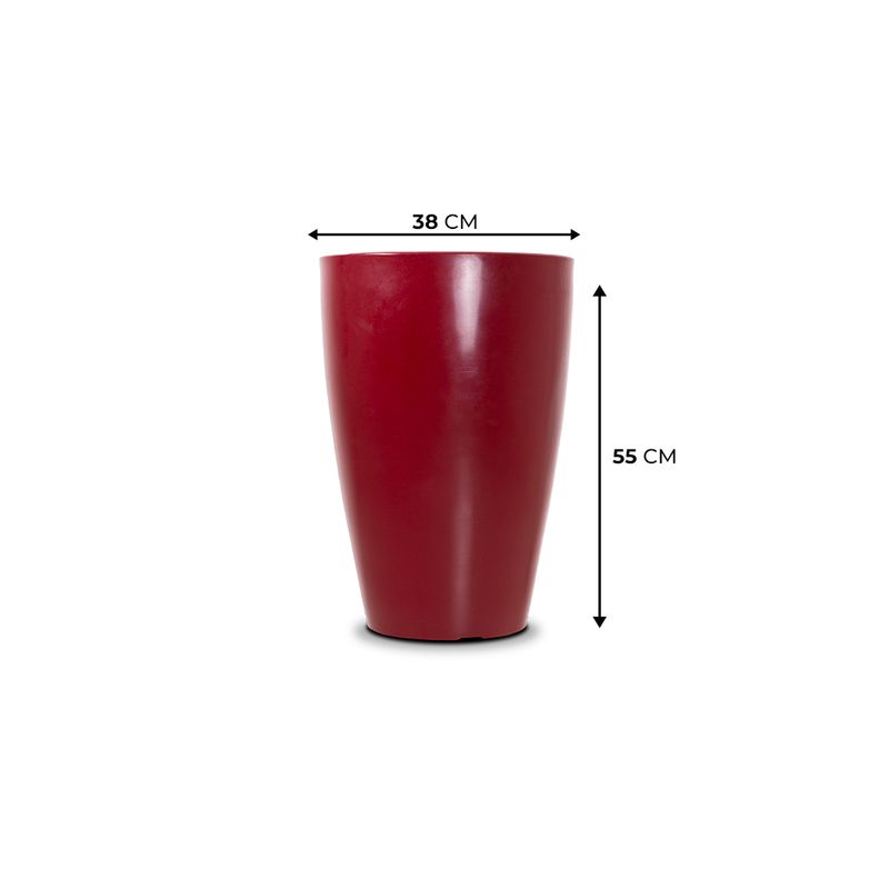 KIT DE 3 VASOS CONE LISO VERMELHO 2664