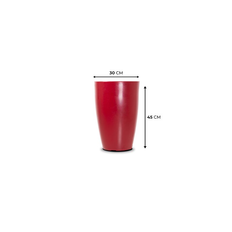 KIT DE 3 VASOS CONE LISO VERMELHO 2665