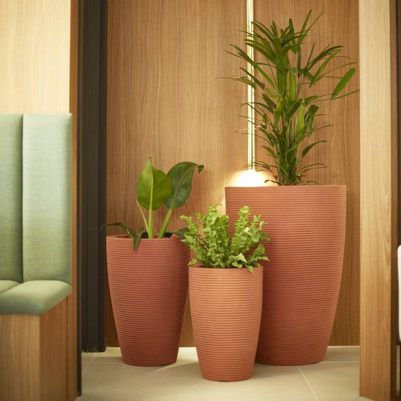KIT DE 3 VASOS CONE RISCATO TERRACOTA