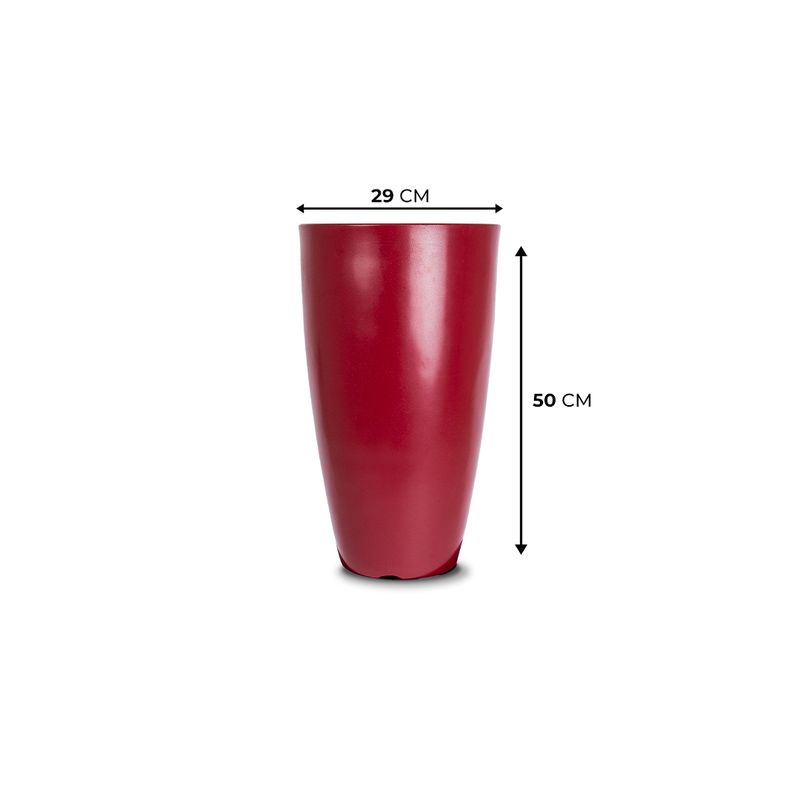 KIT DE 3 VASOS VIETNAMITA VERMELHO COM BRILHO E PRATOS 3084