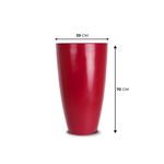 KIT DE 3 VASOS VIETNAMITA VERMELHO COM BRILHO E PRATOS 3085