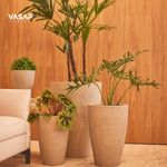 KIT DE 3 VASOS CONE RISCATO AREIA