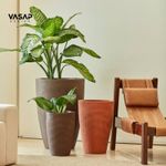 KIT DE 3 VASOS CONE RISCATO ARGILA E TERRACOTA