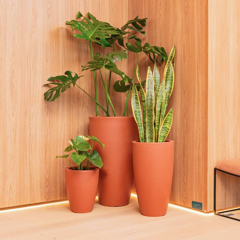 KIT DE 3 VASOS VIETNAMITA TERRACOTA